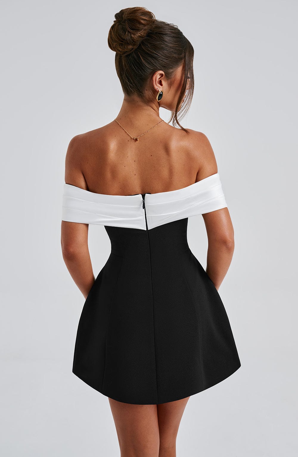 Deltara Mini Dress in Black/White