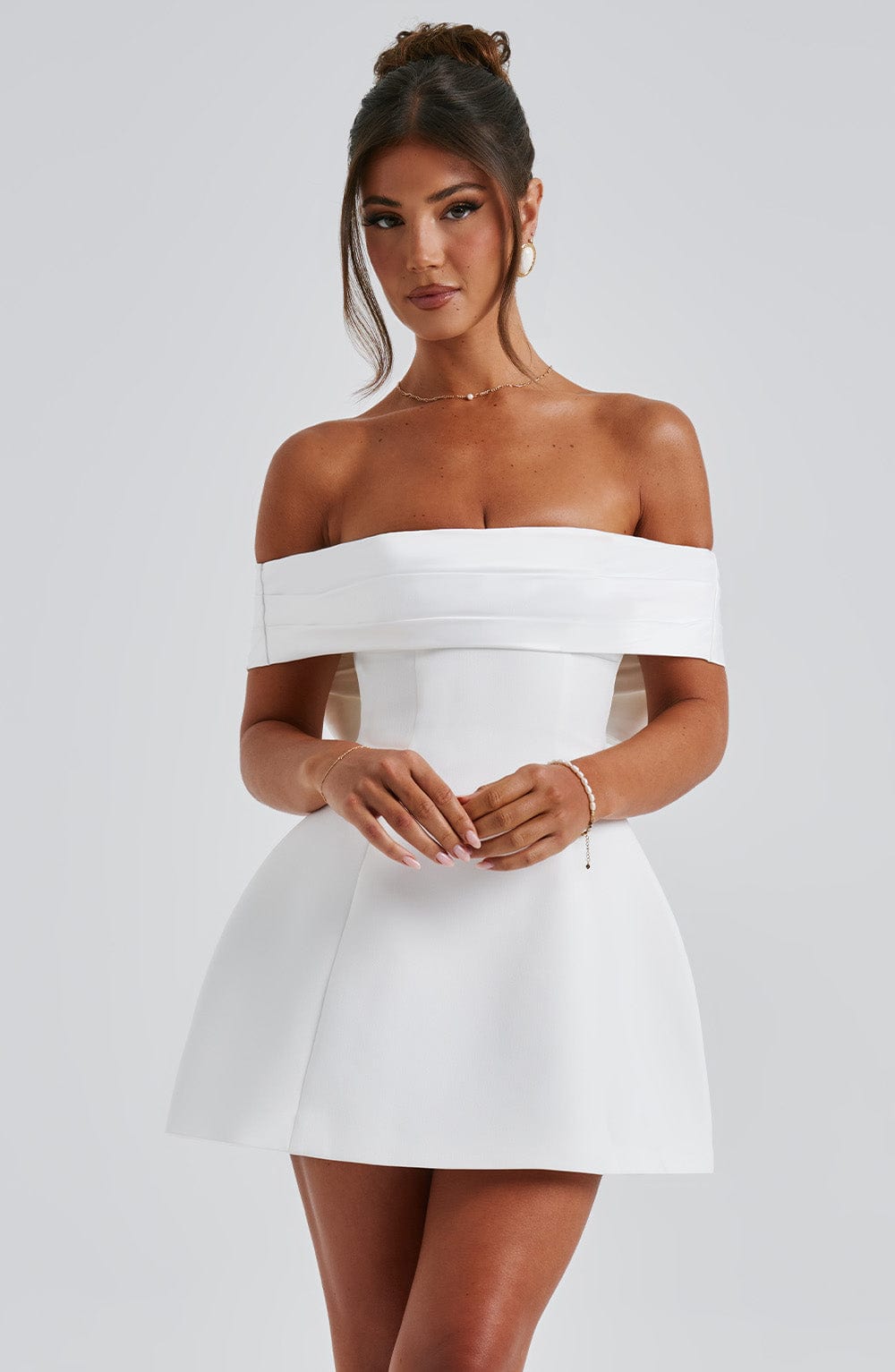 Deltara Mini Dress in Ivory
