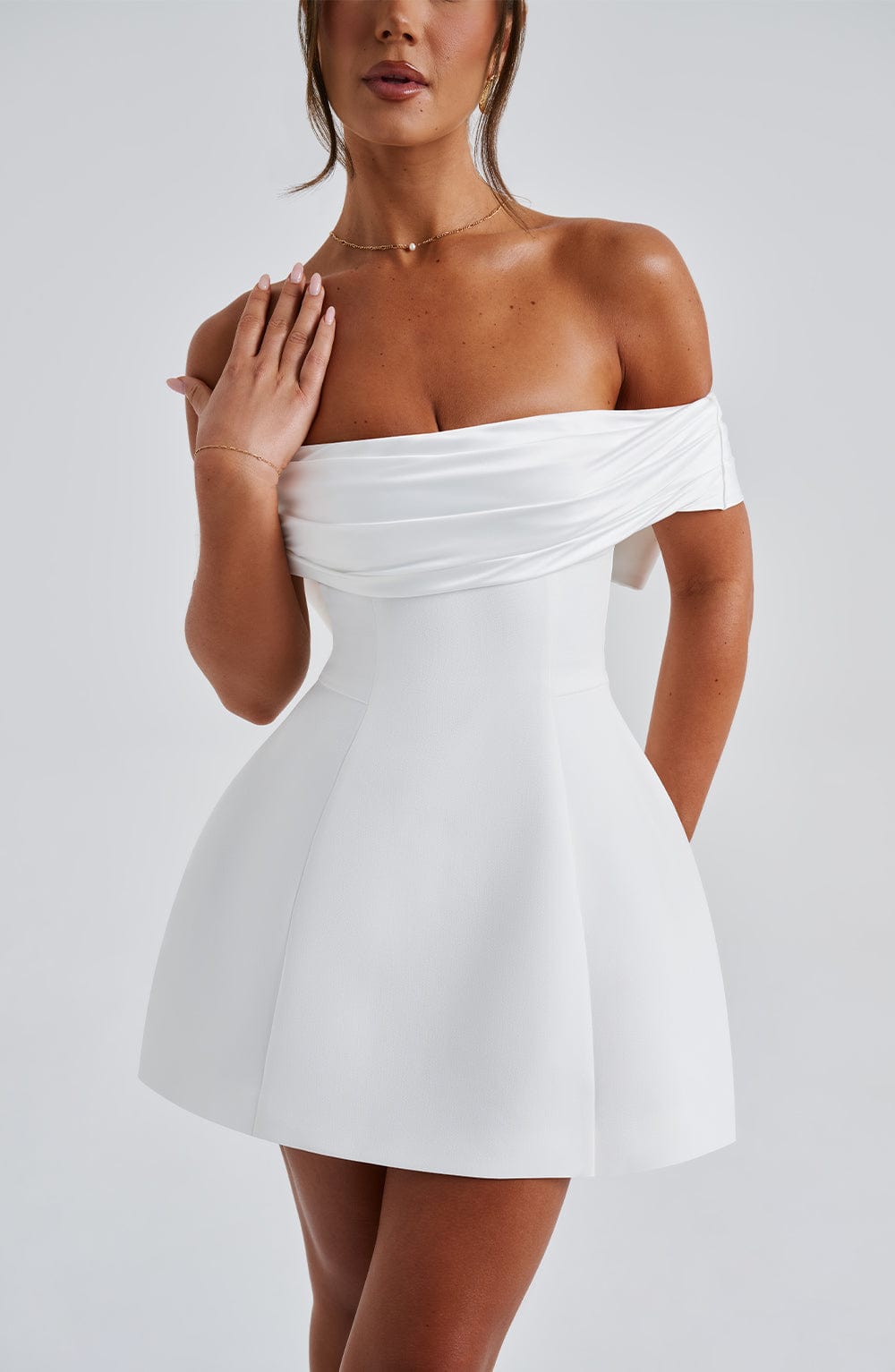 Deltara Mini Dress in Ivory