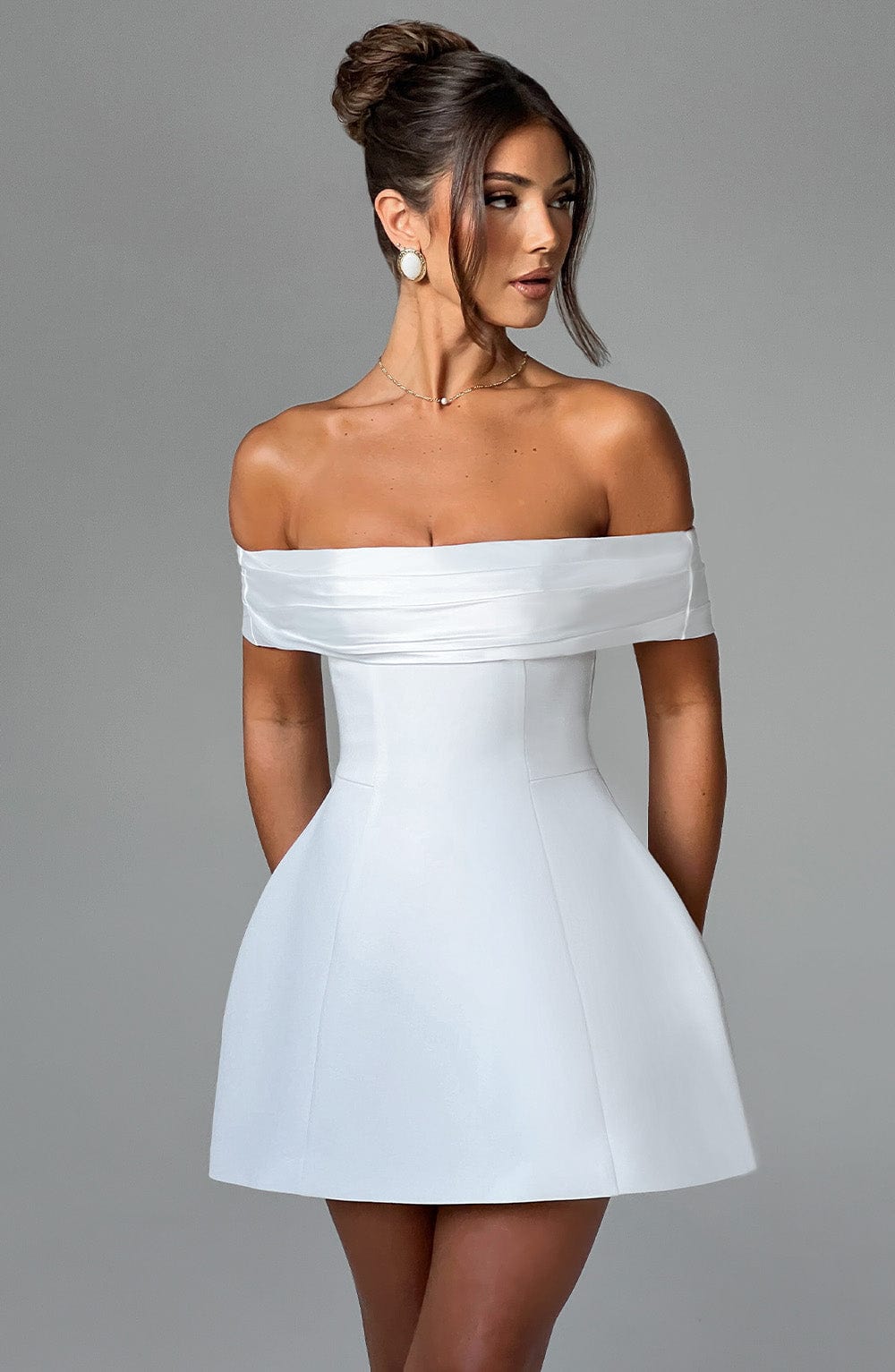 Deltara Mini Dress in Ivory