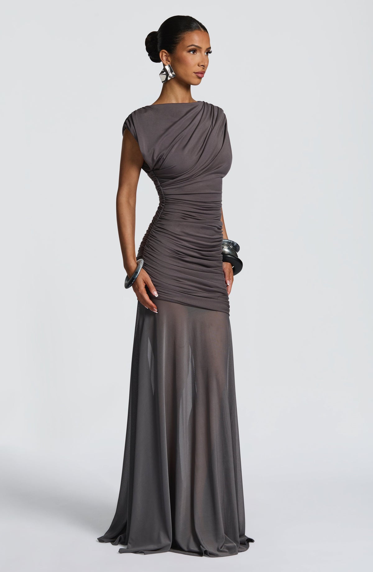 Demelia Maxi Dress in Charcoal