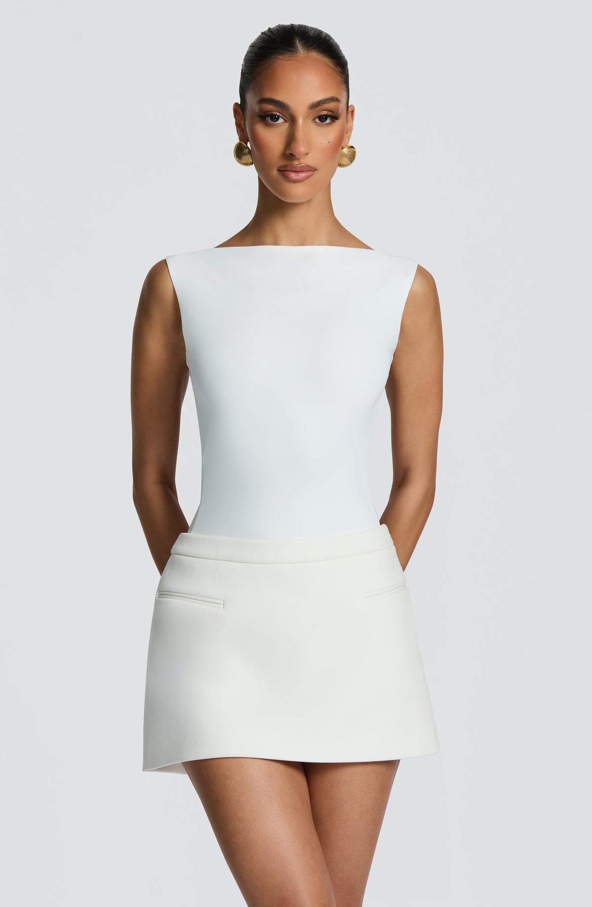 Edana Mini Skirt in Ivory