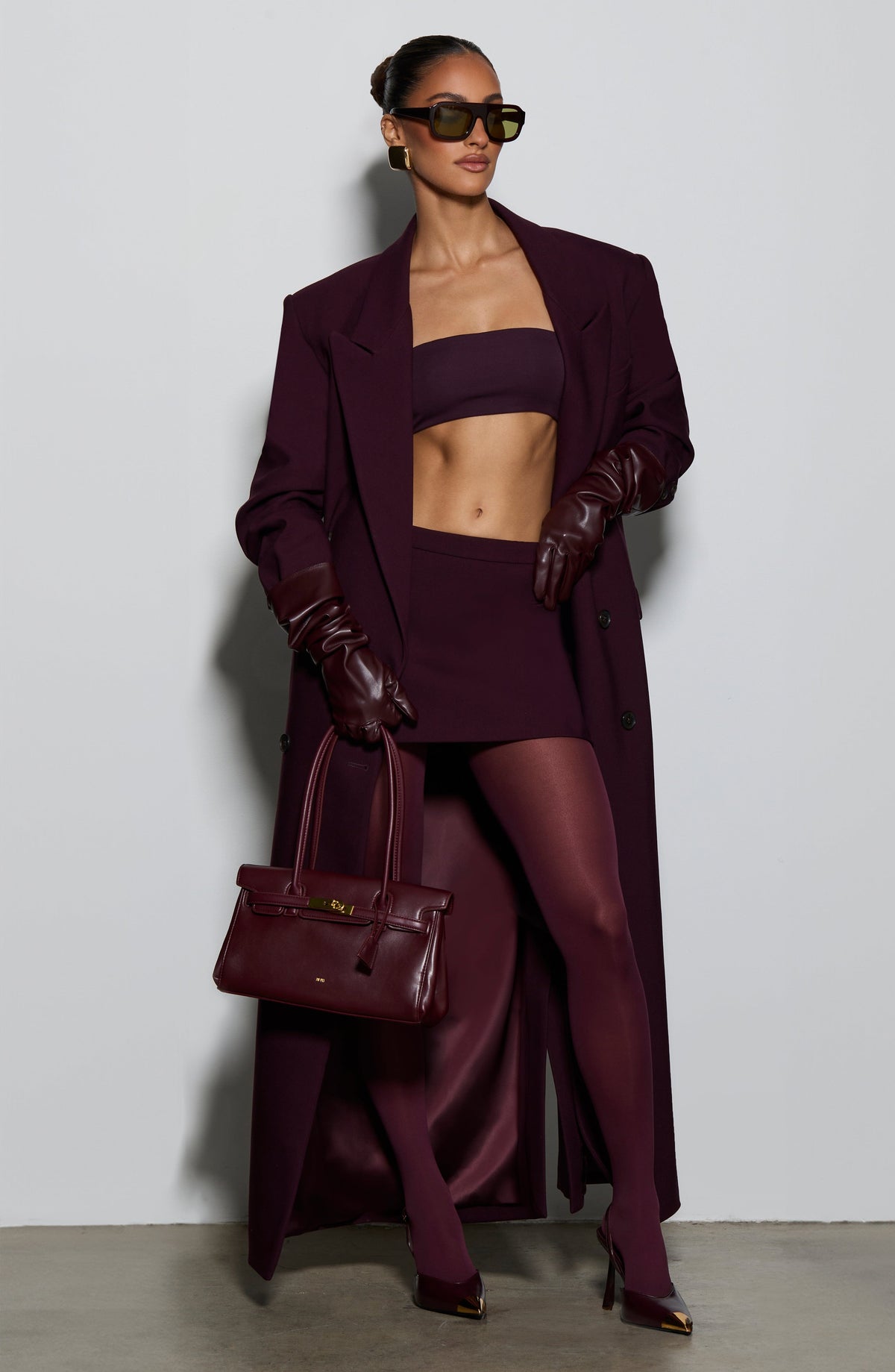 Edana Mini Skirt in Plum