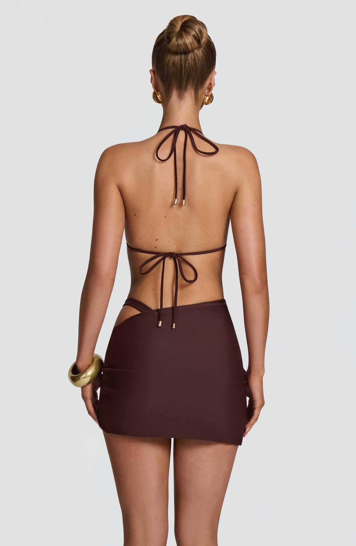Edeline Mini Sarong in Plum Brown