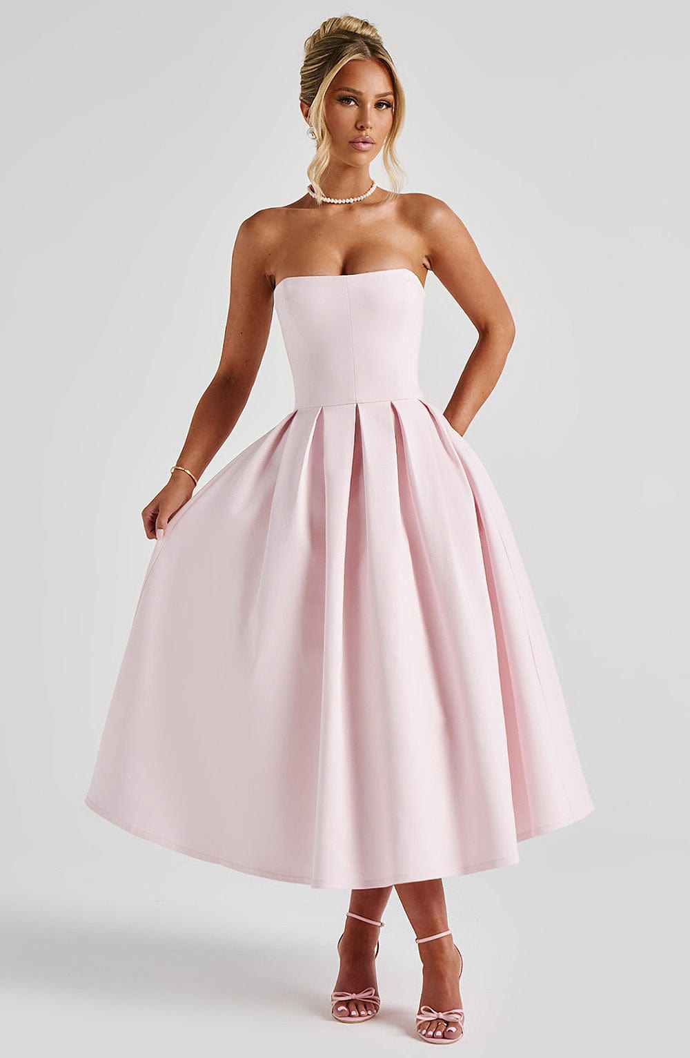Editha Midi Dress in Blush