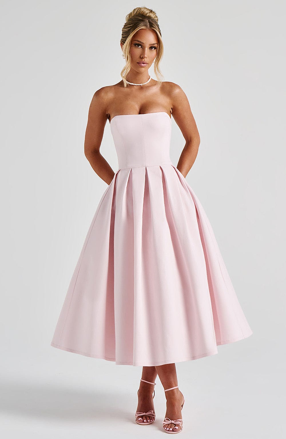 Editha Midi Dress in Blush