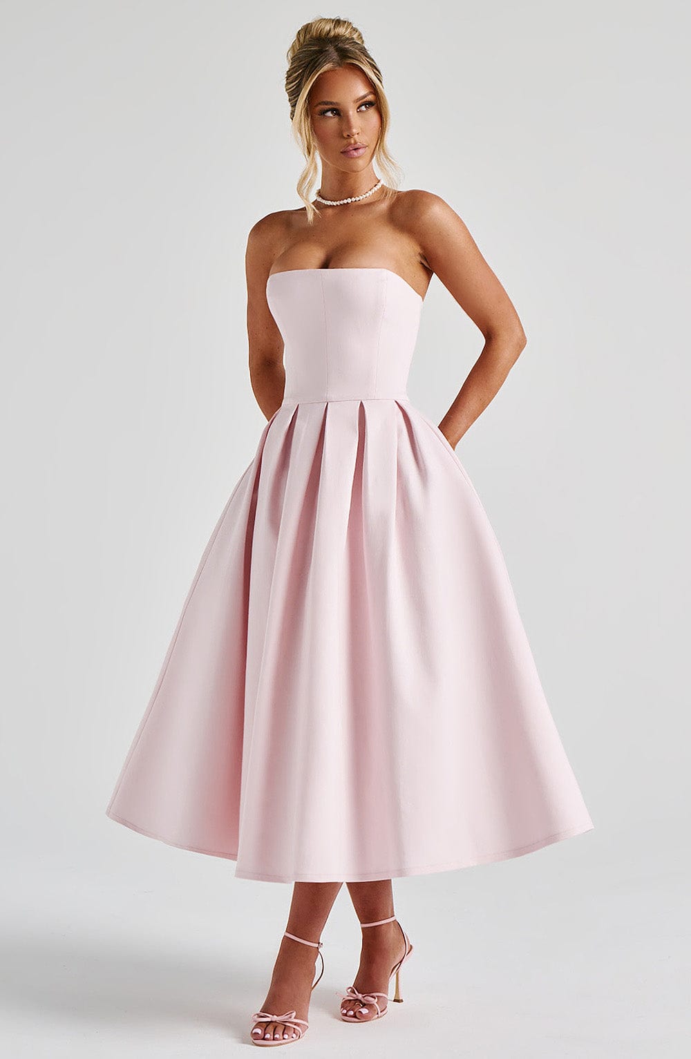 Editha Midi Dress in Blush