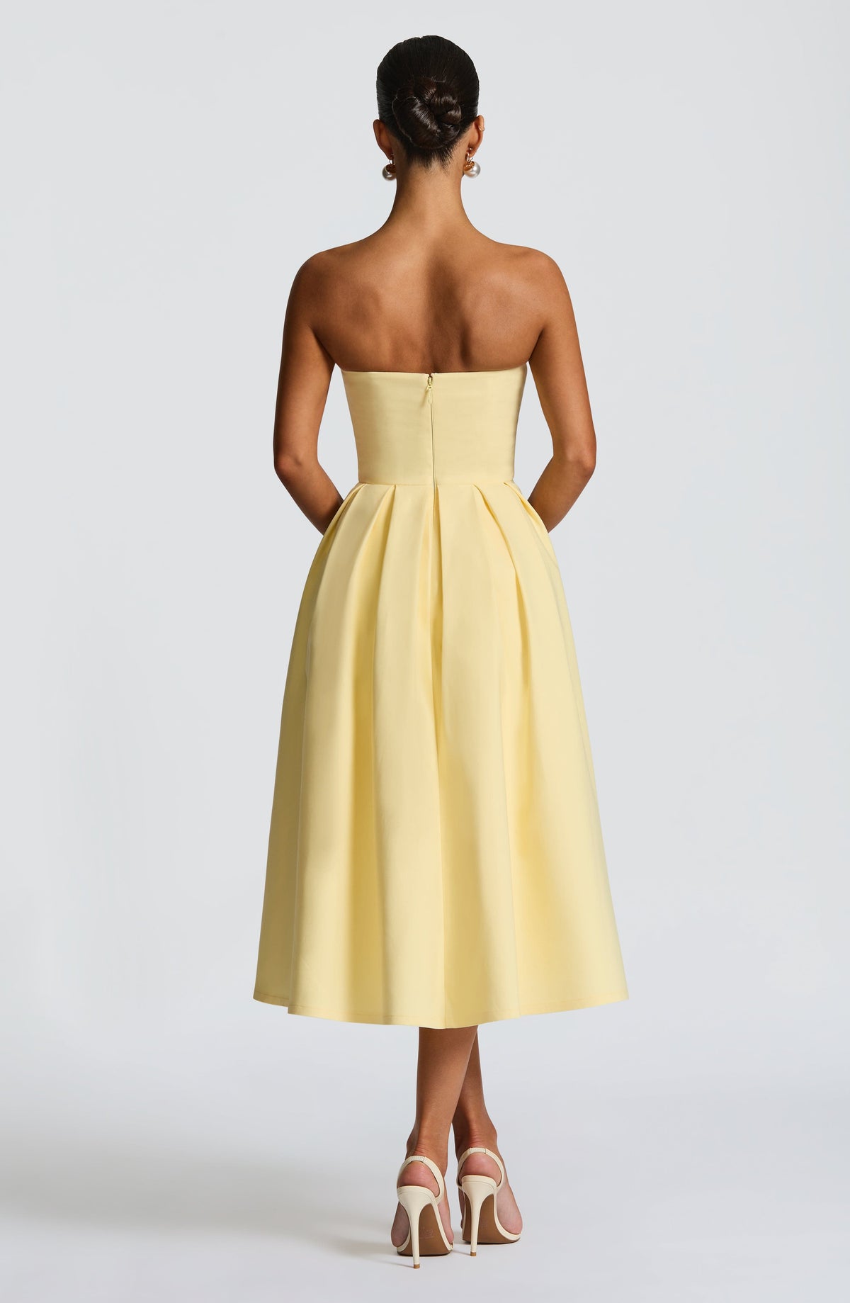 Editha Midi Dress in Lemon