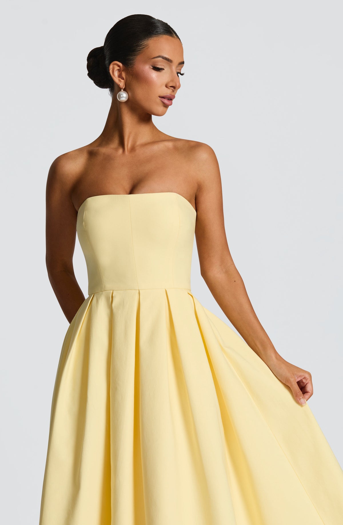 Editha Midi Dress in Lemon