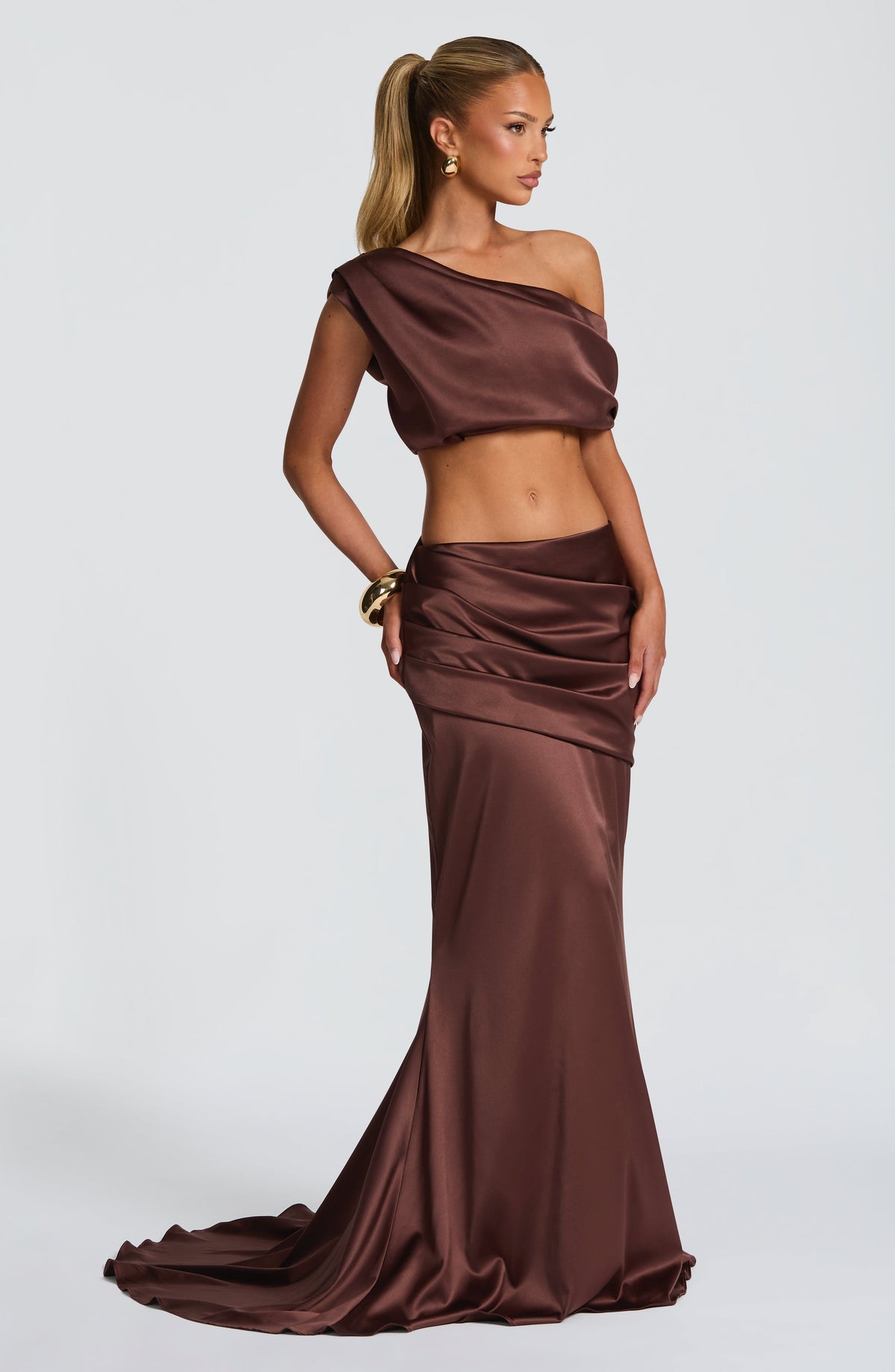 Edwyna Top in Plum Brown