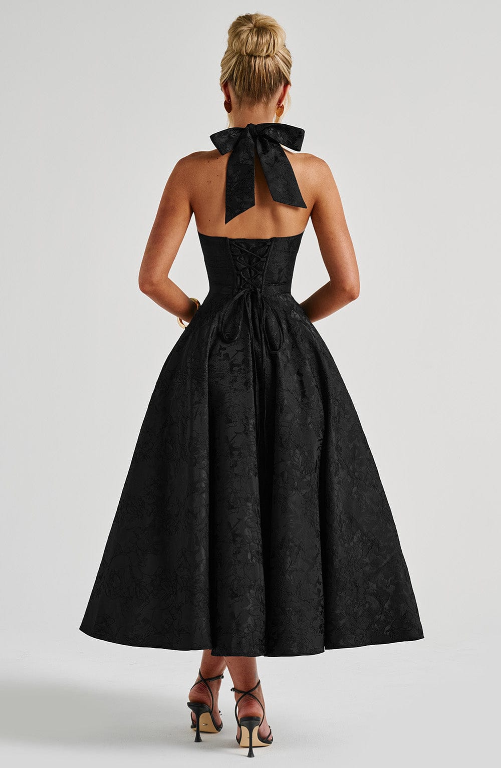 Effina Midi Dress in Black