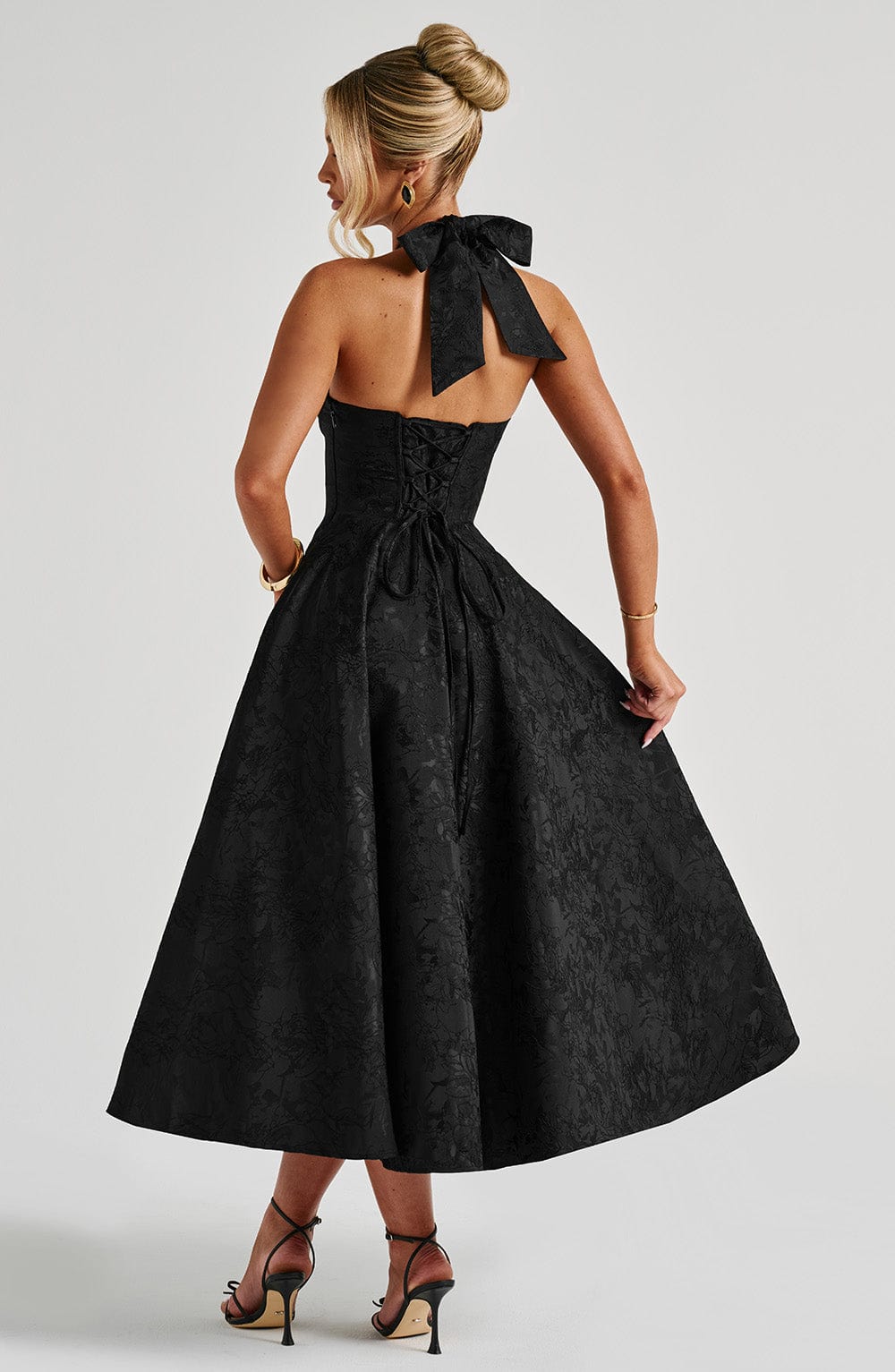 Effina Midi Dress in Black