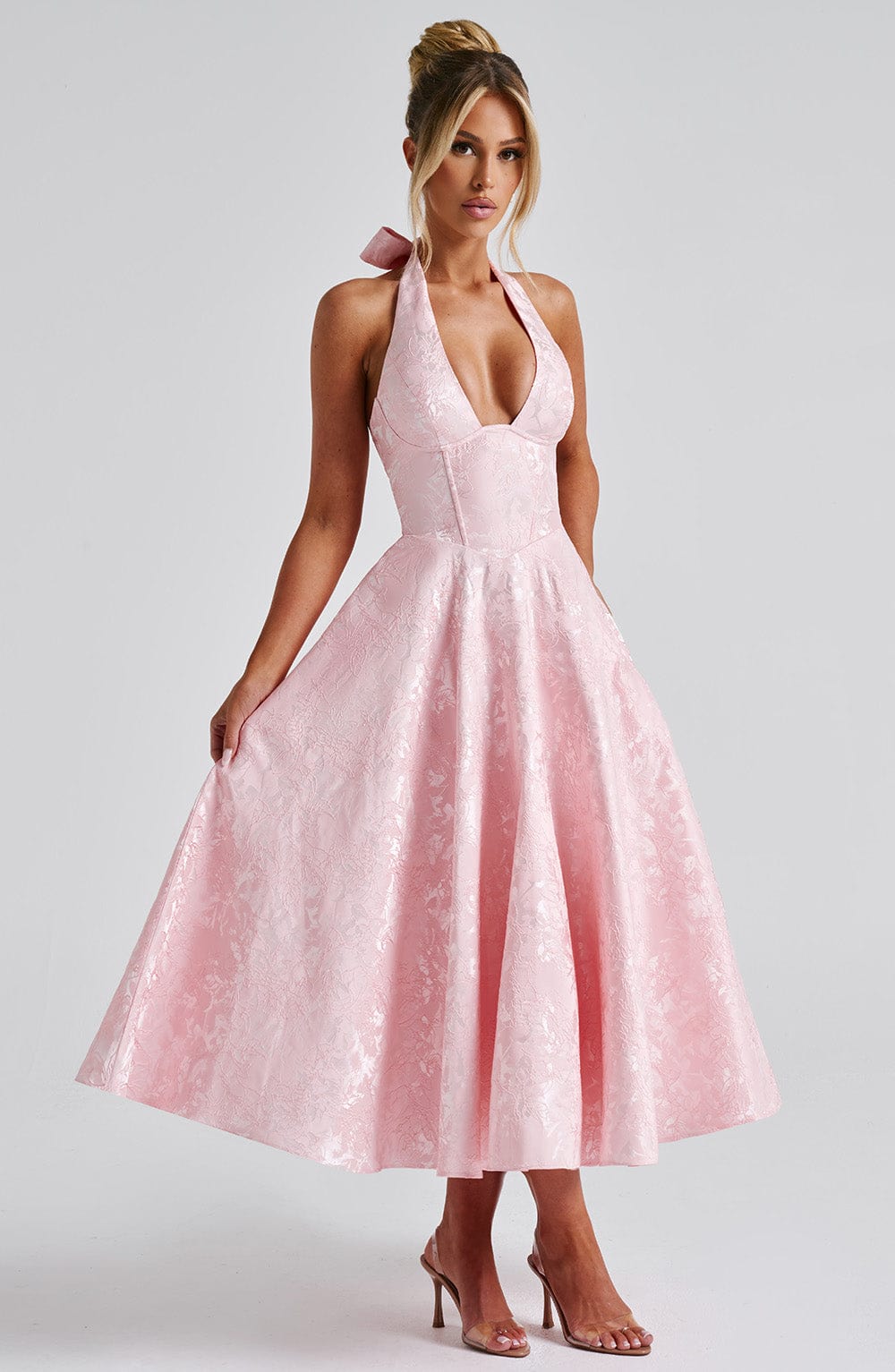 Effina Midi Dress in Blush