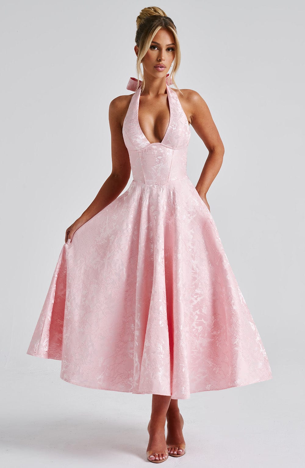 Effina Midi Dress in Blush