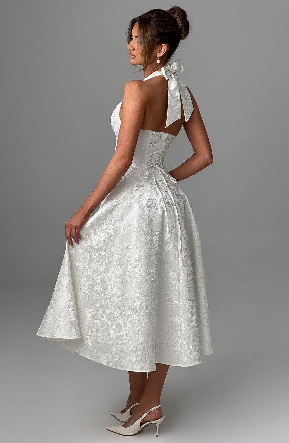 Effina Midi Dress in Ivory