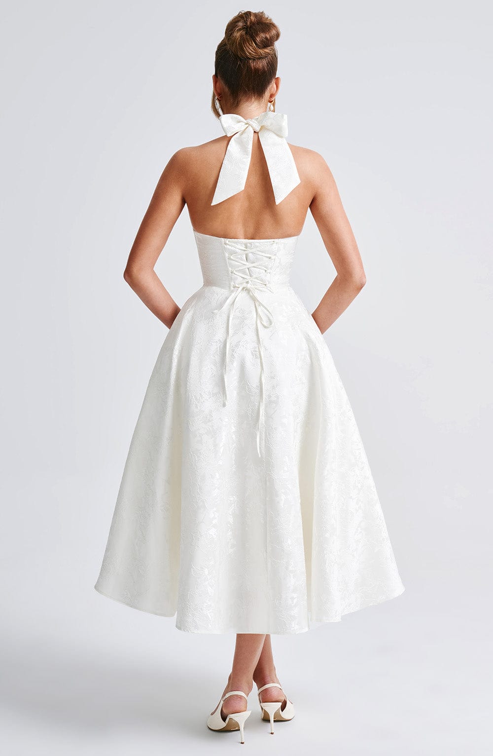 Effina Midi Dress in Ivory