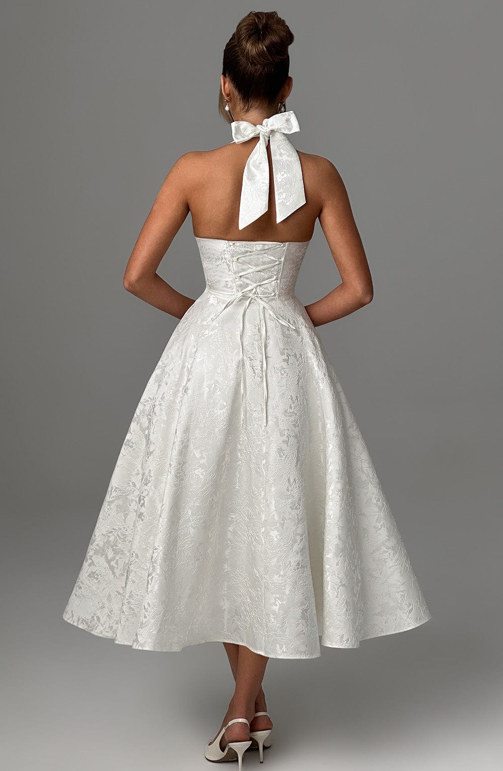Effina Midi Dress in Ivory