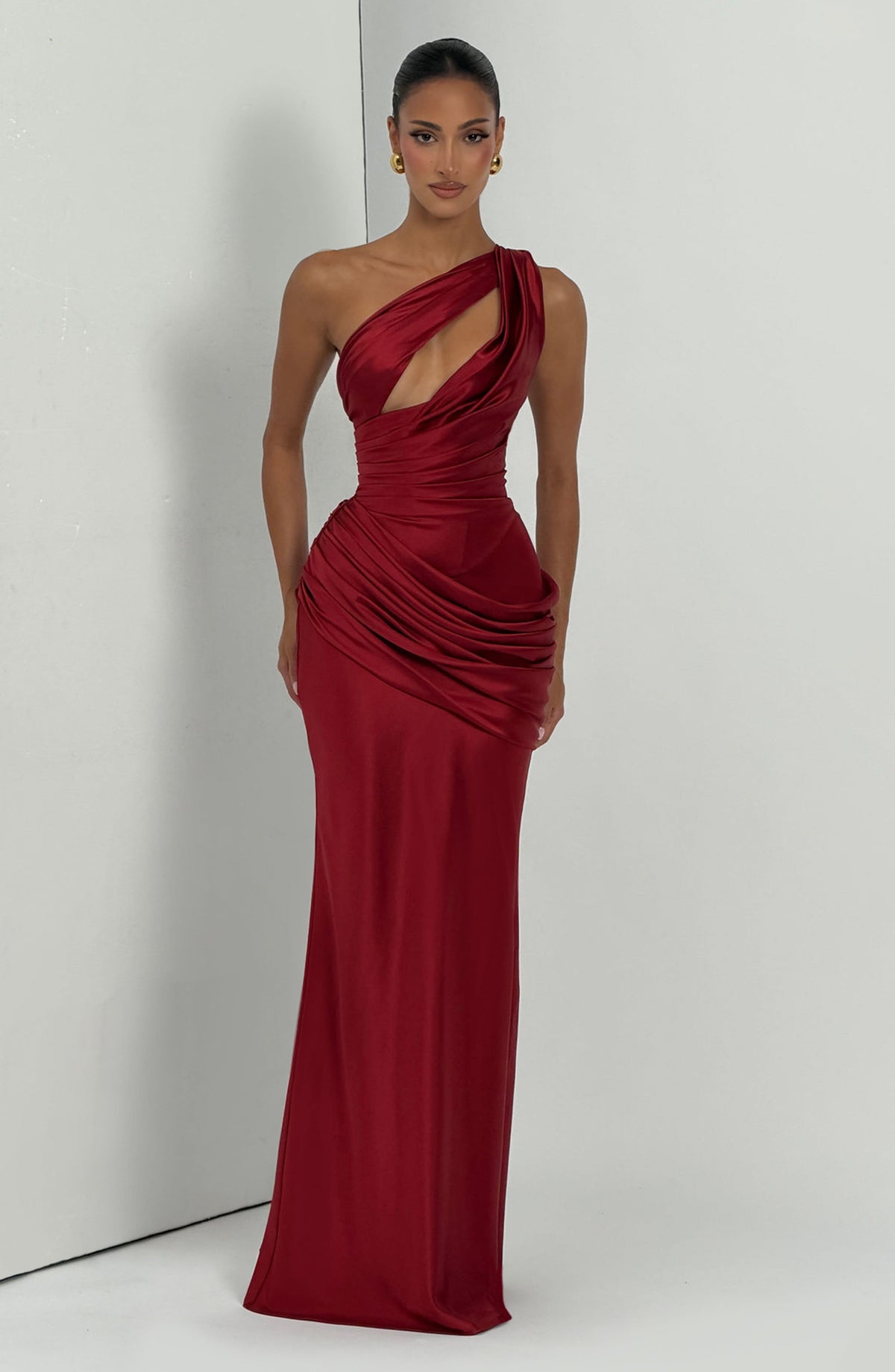 Elmira Maxi Dress in Deep Red