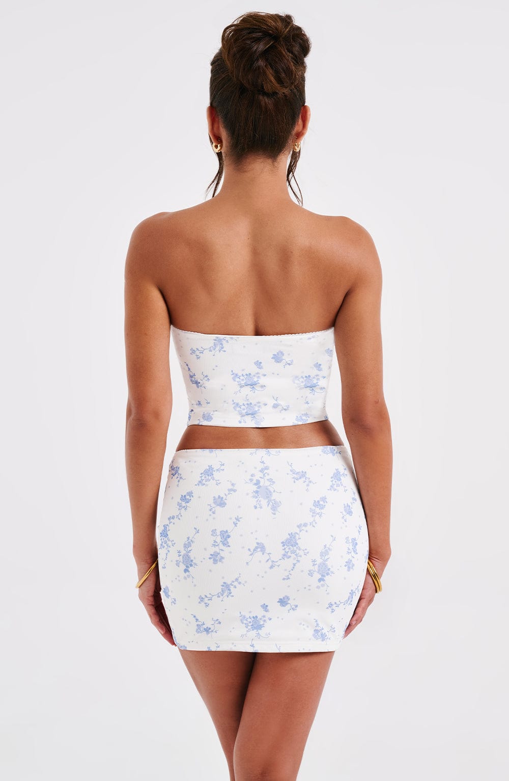 Esmirelle Mini Skirt in Blue Ditsy Print