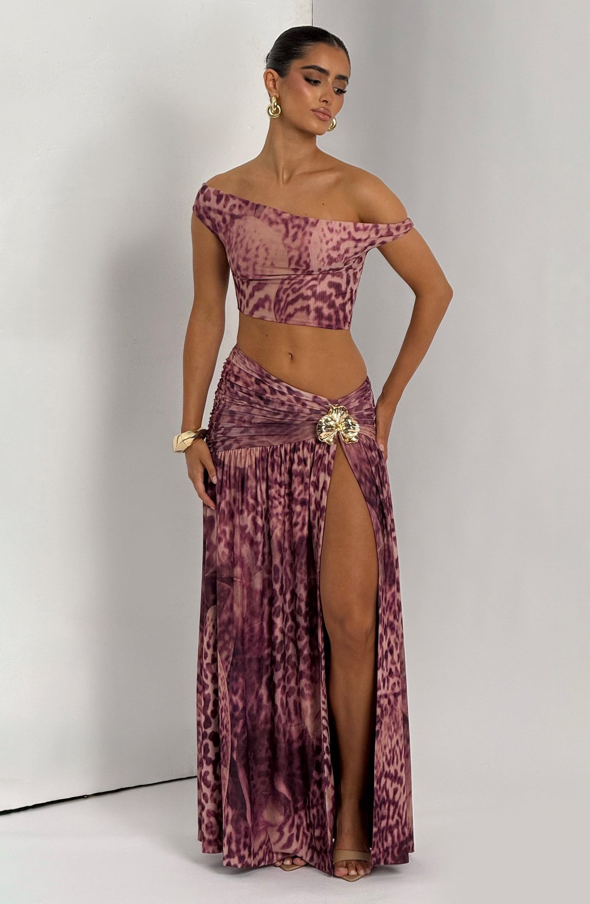 Evana Top in Magenta Orchid Print