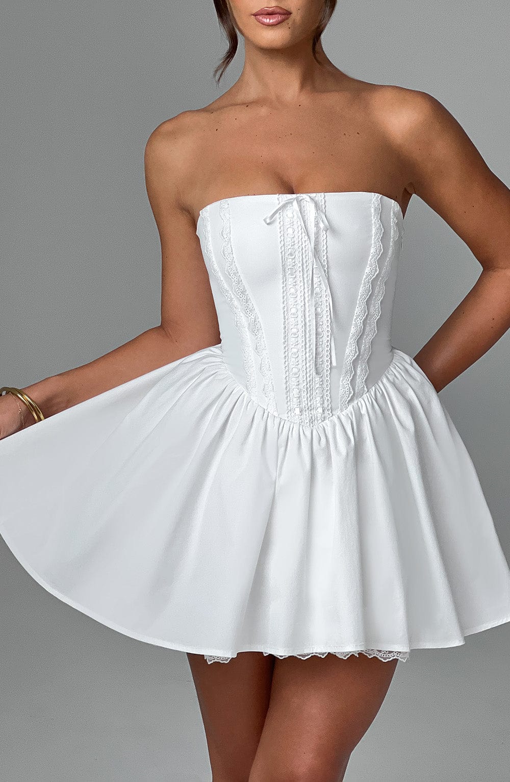 Evienne Mini Dress in Ivory