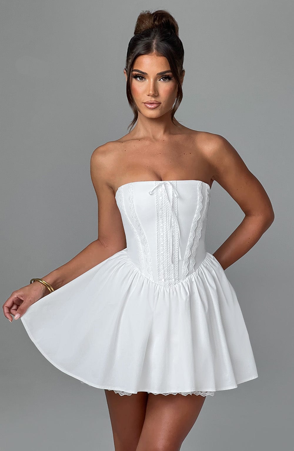 Evienne Mini Dress in Ivory