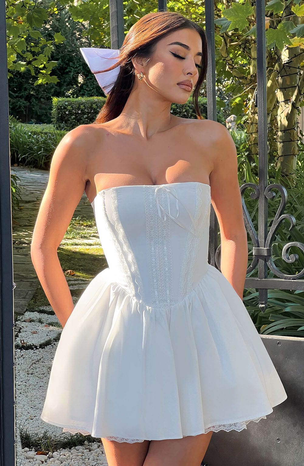 Evienne Mini Dress in Ivory