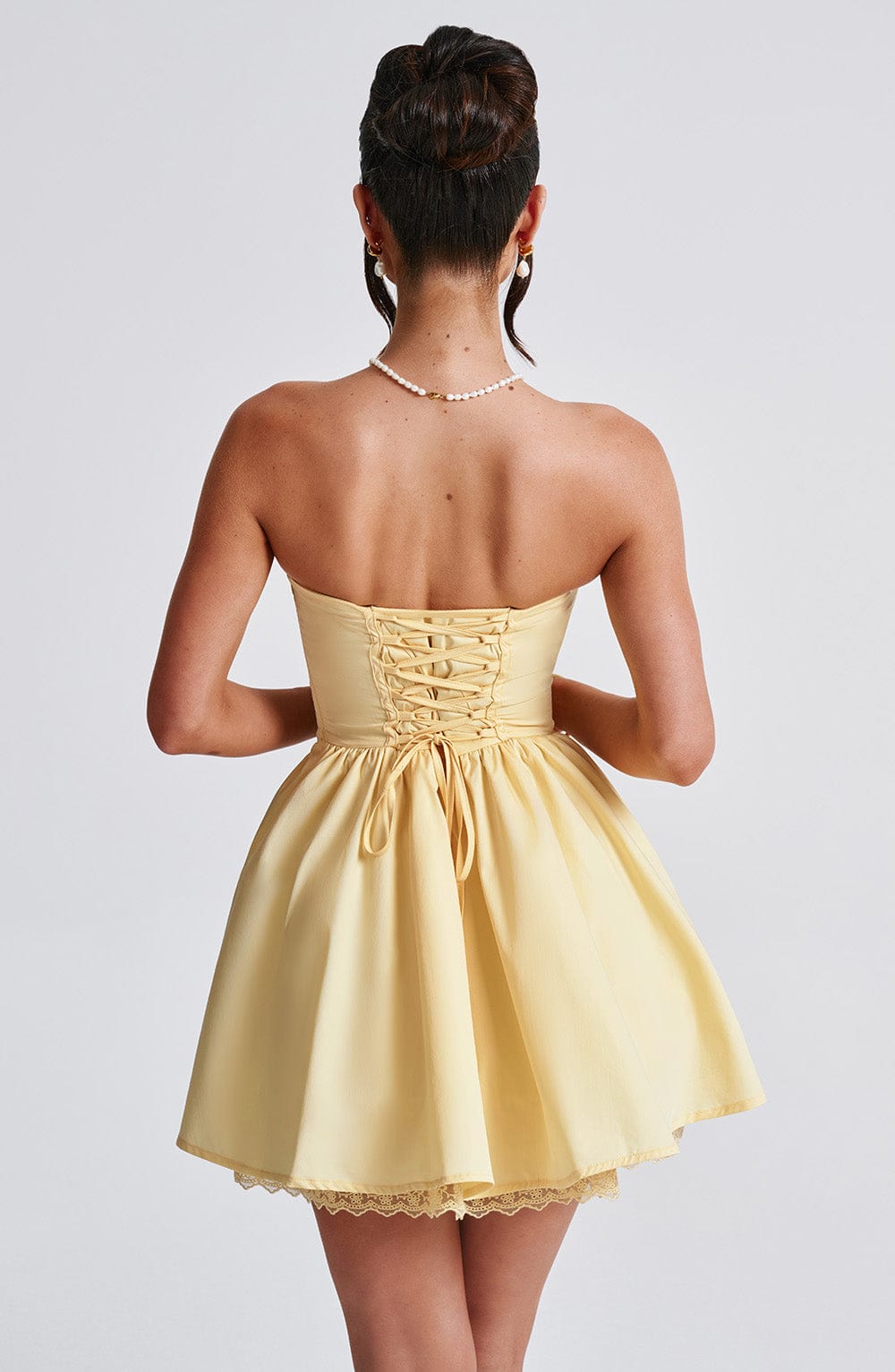 Evienne Mini Dress in Lemon