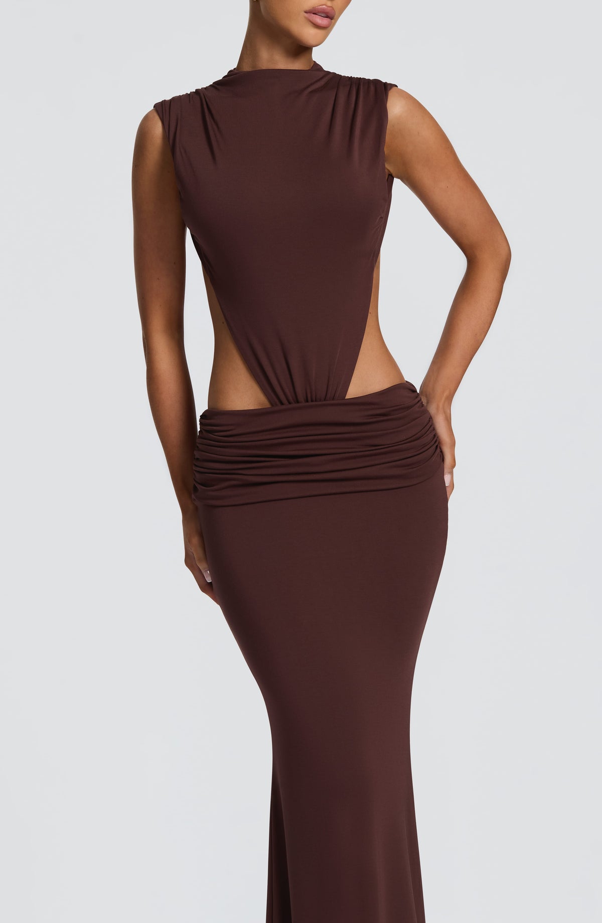 Fenwyn Maxi Dress in Plum Brown