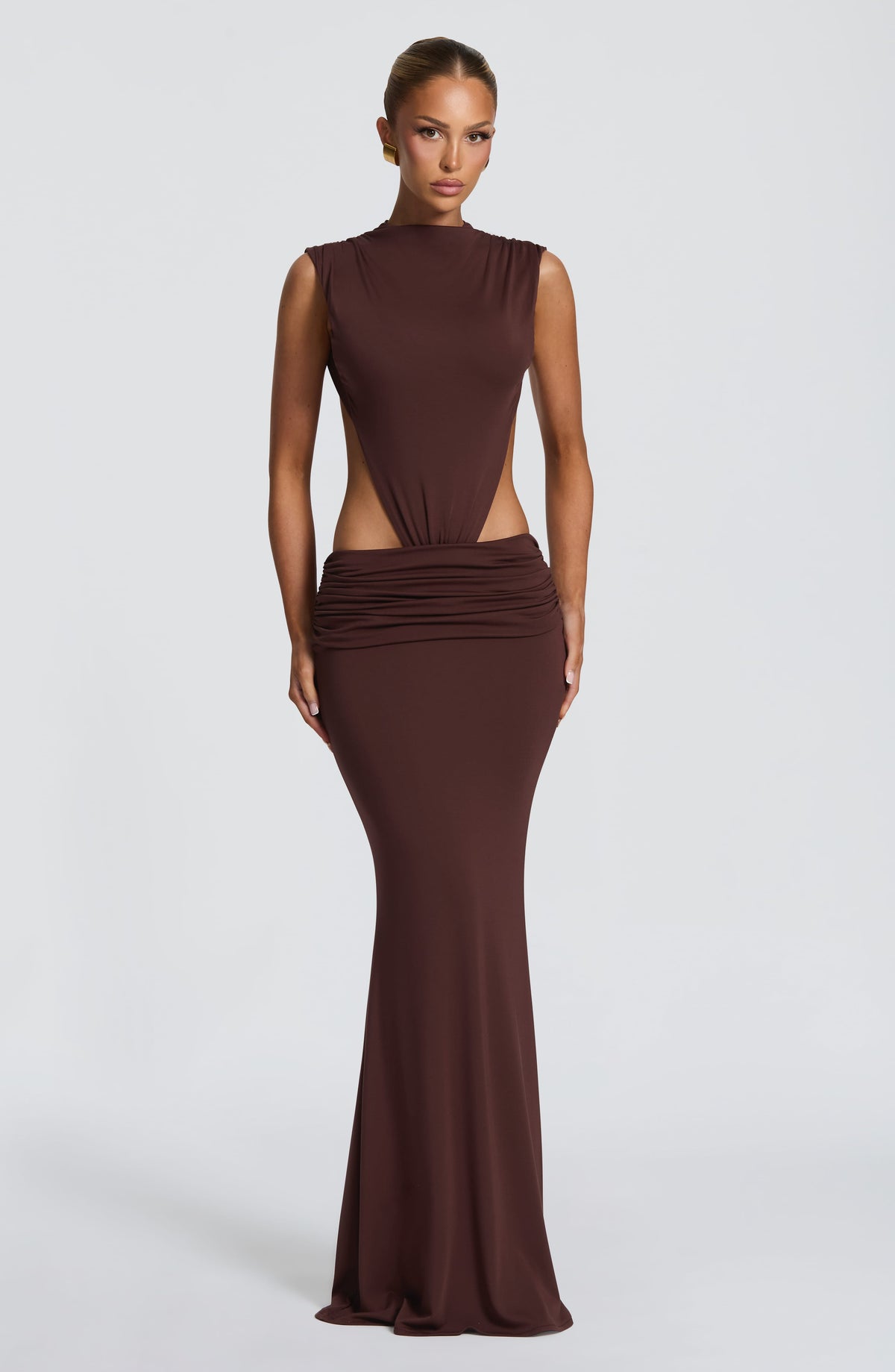 Fenwyn Maxi Dress in Plum Brown