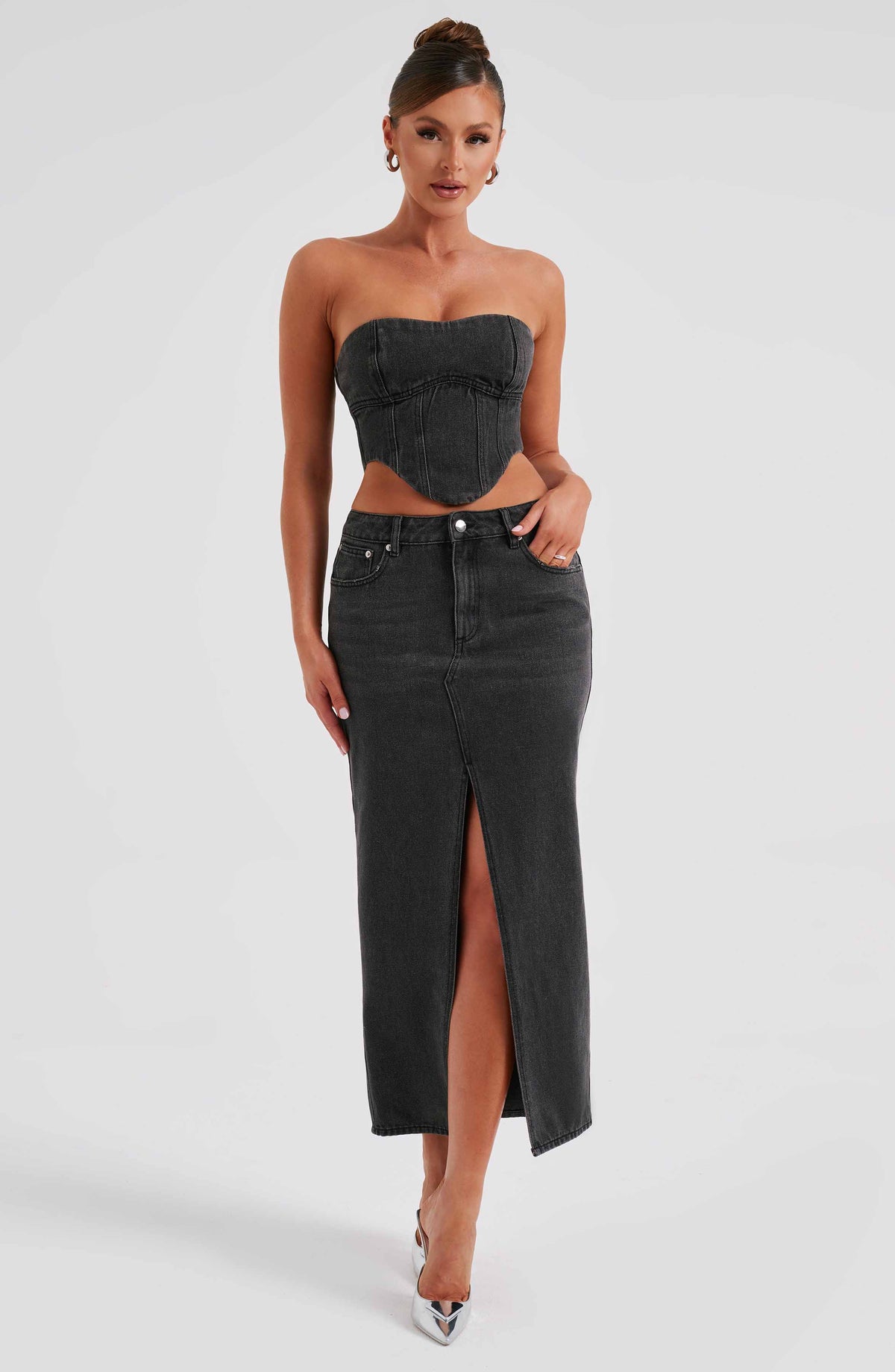 Flora Maxi Skirt in Black