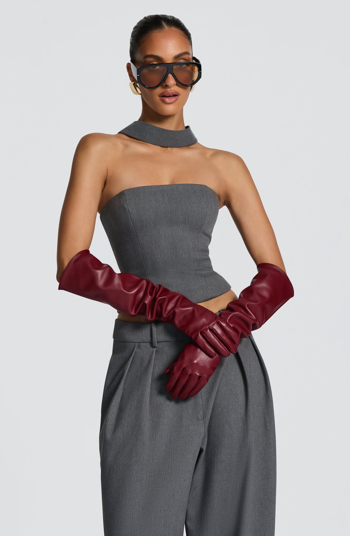 Frannie Gloves in Burgundy