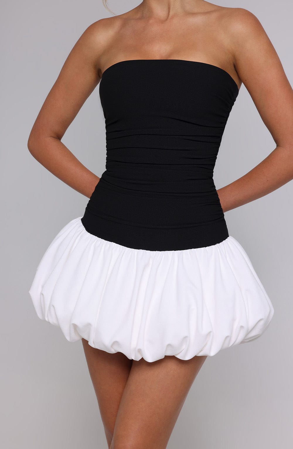 Gemina Mini Dress in Black/White