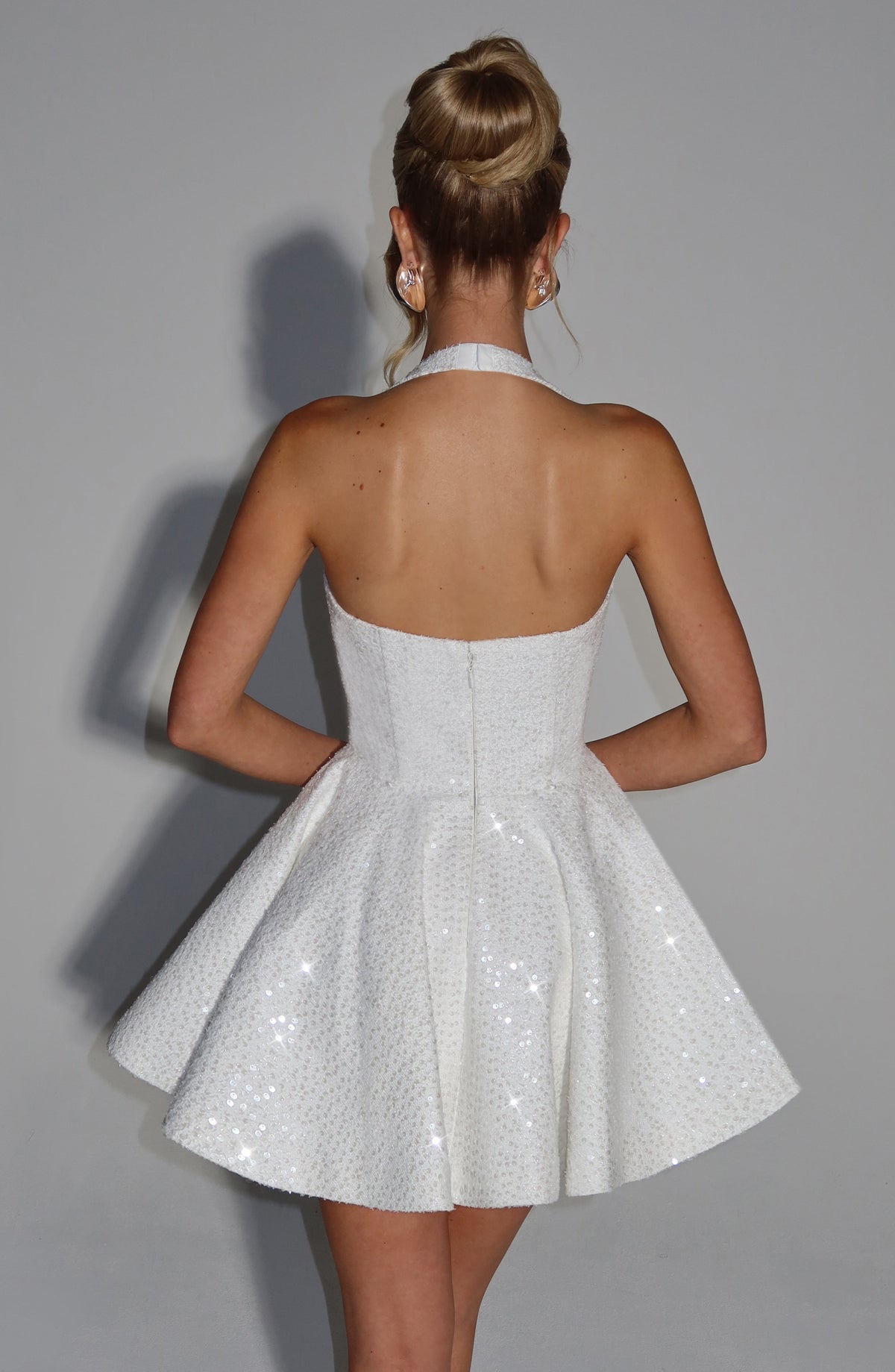 Georgetta Mini Dress in Ivory