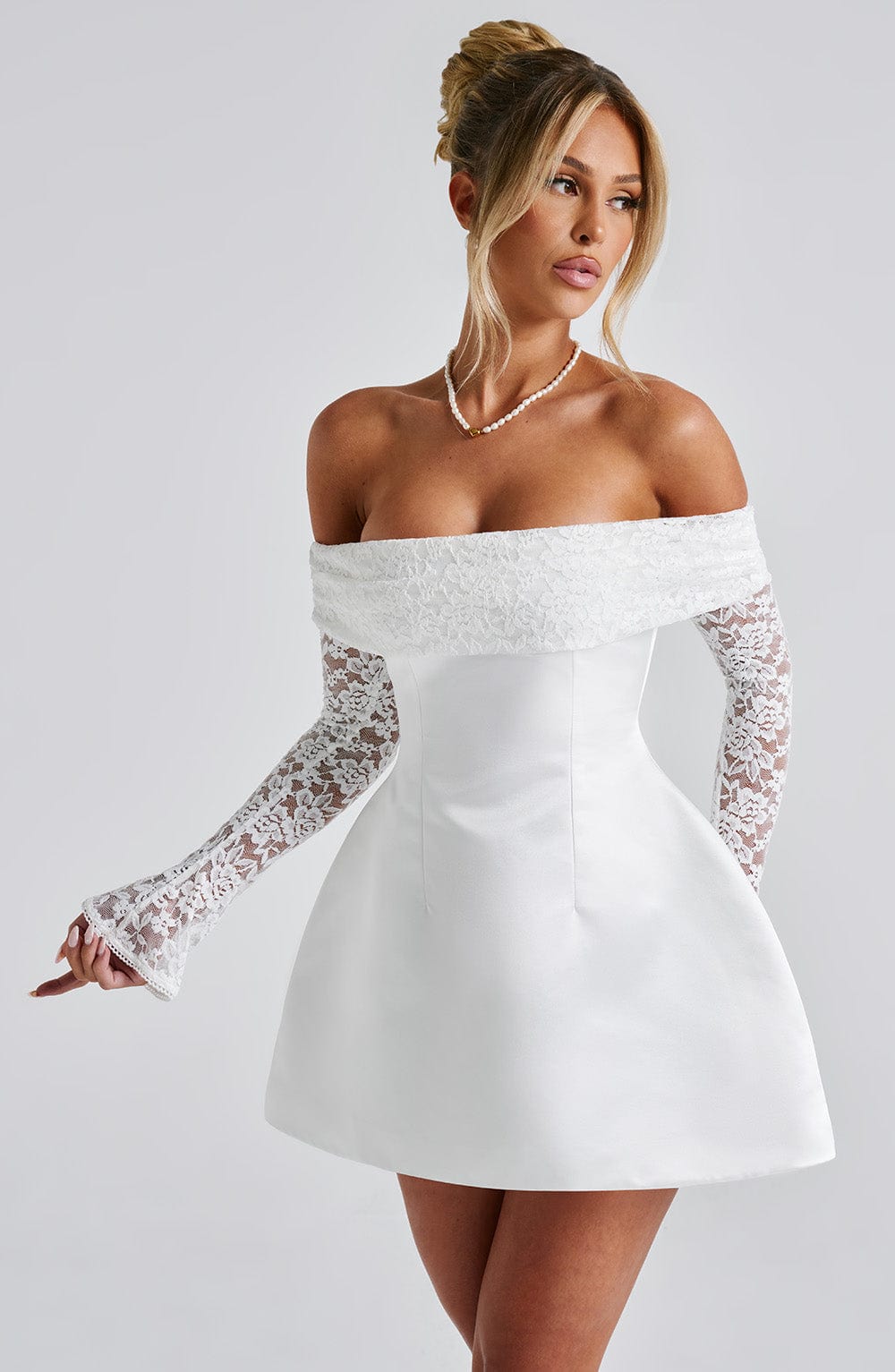 Georgianne Mini Dress in Ivory