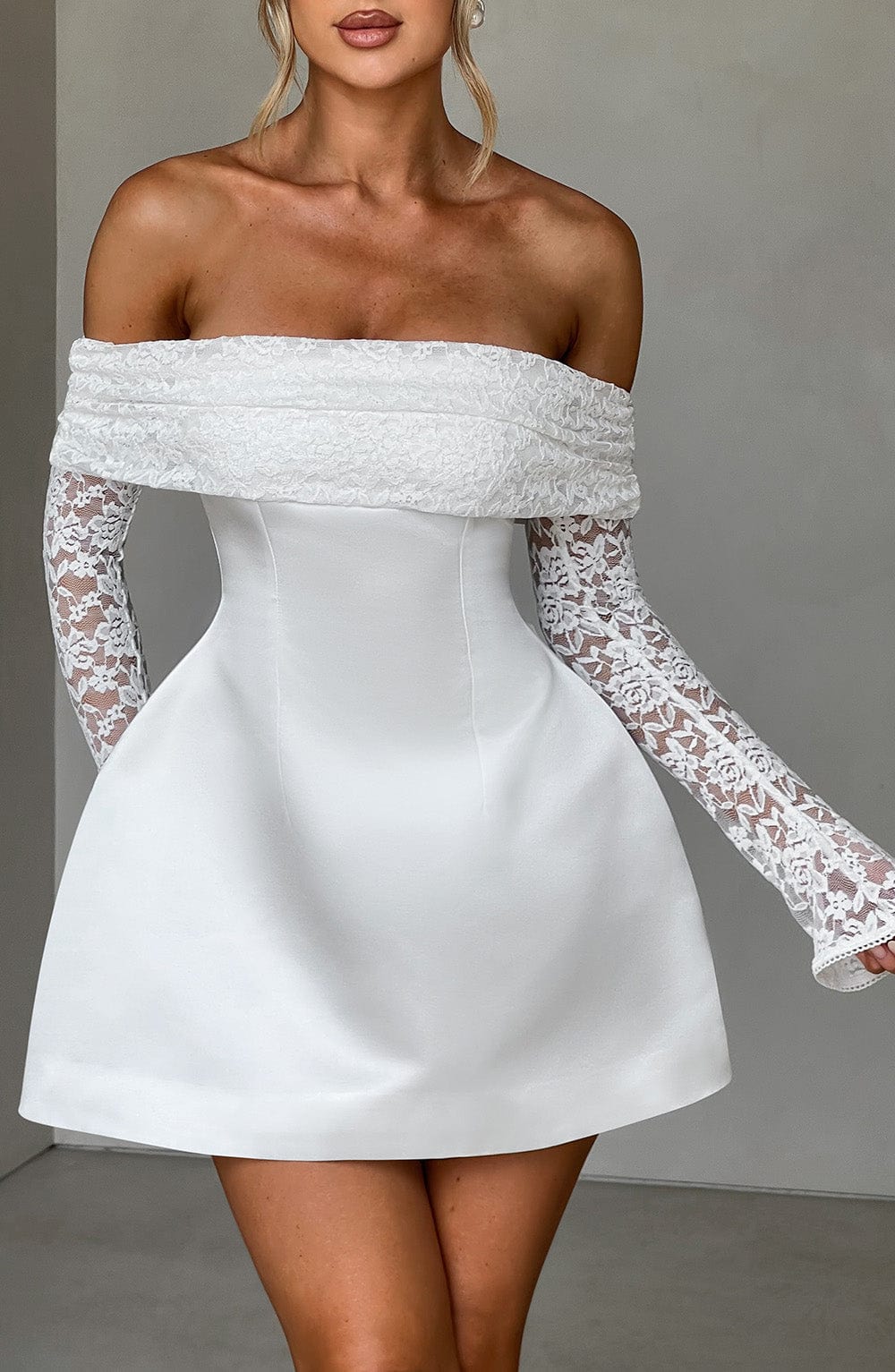 Georgianne Mini Dress in Ivory