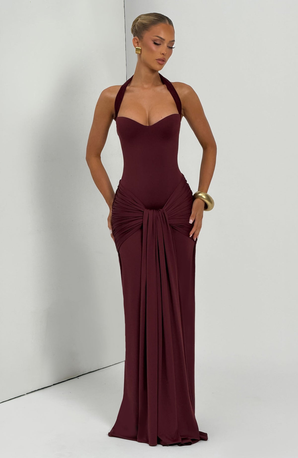 Giana Maxi Dress in Cherry Lacquer