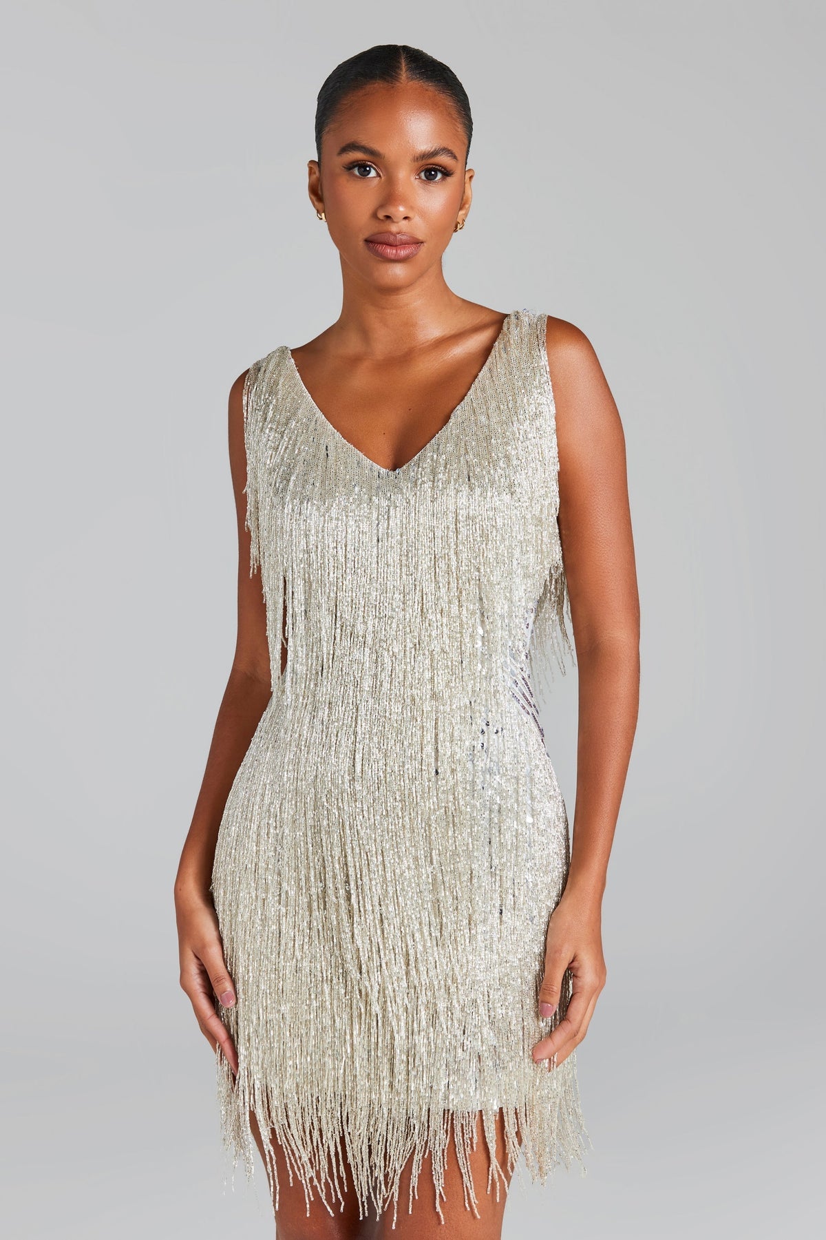 Ginevra Mini Dress in Silver