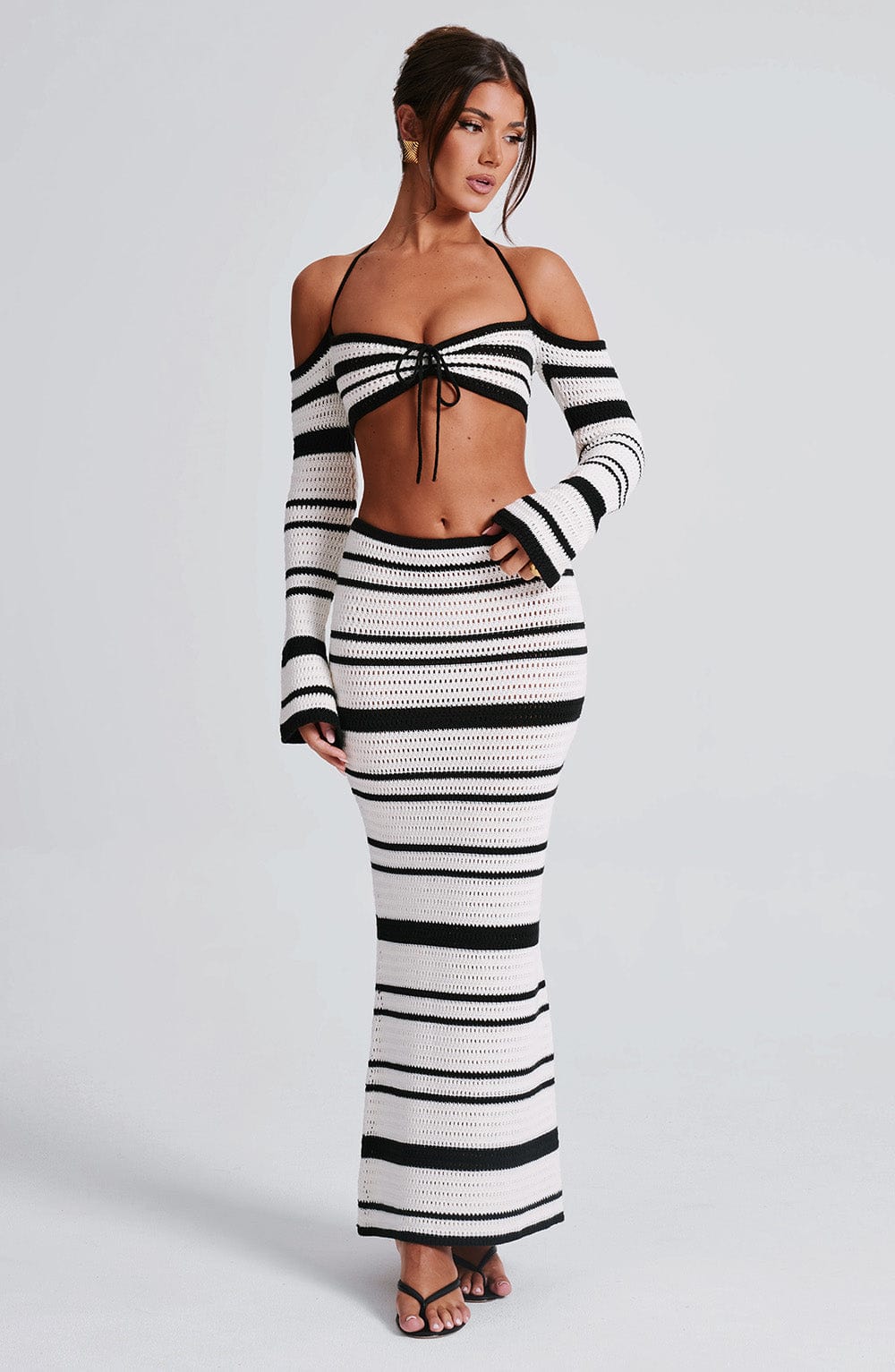 Giorgia Maxi Skirt in Black/White