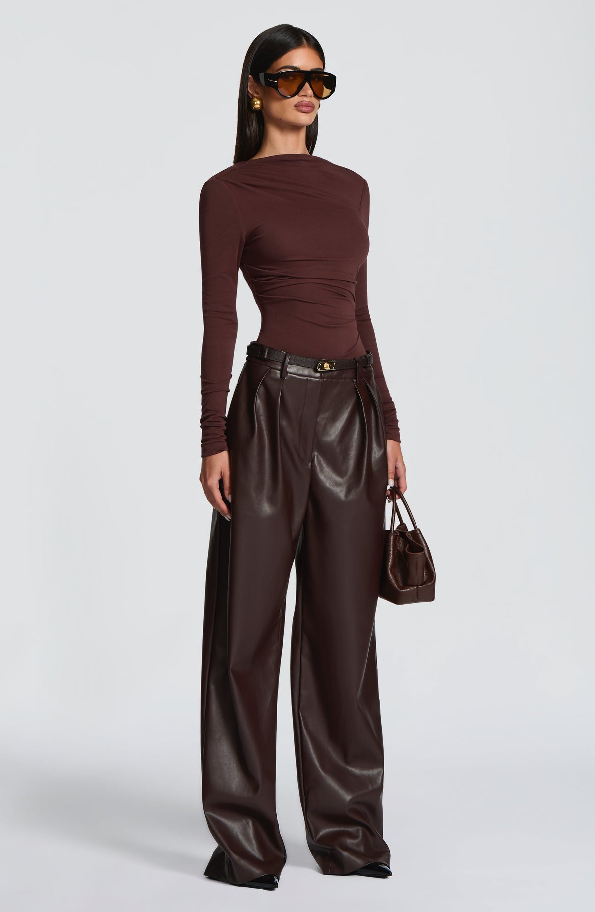 Glenna Pants in Plum Brown