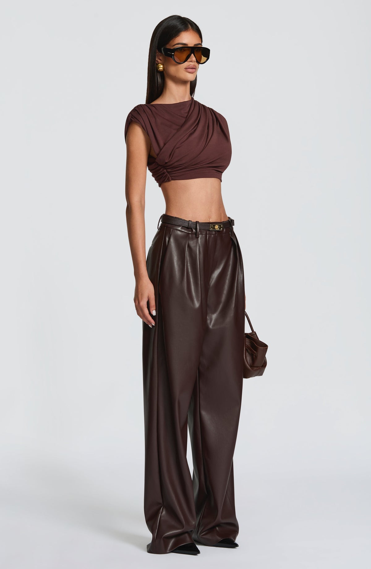 Glenna Pants in Plum Brown