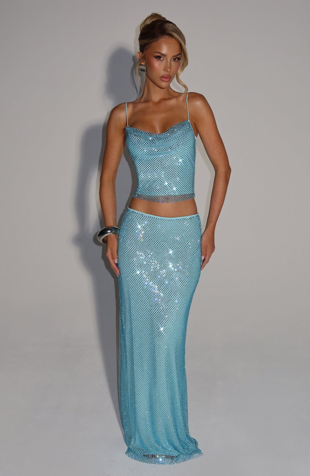 Halia Maxi Skirt in Aqua