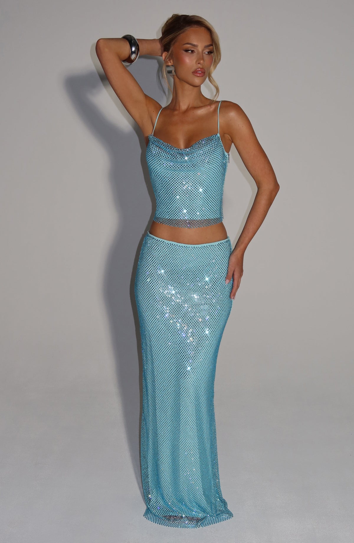 Halia Maxi Skirt in Aqua