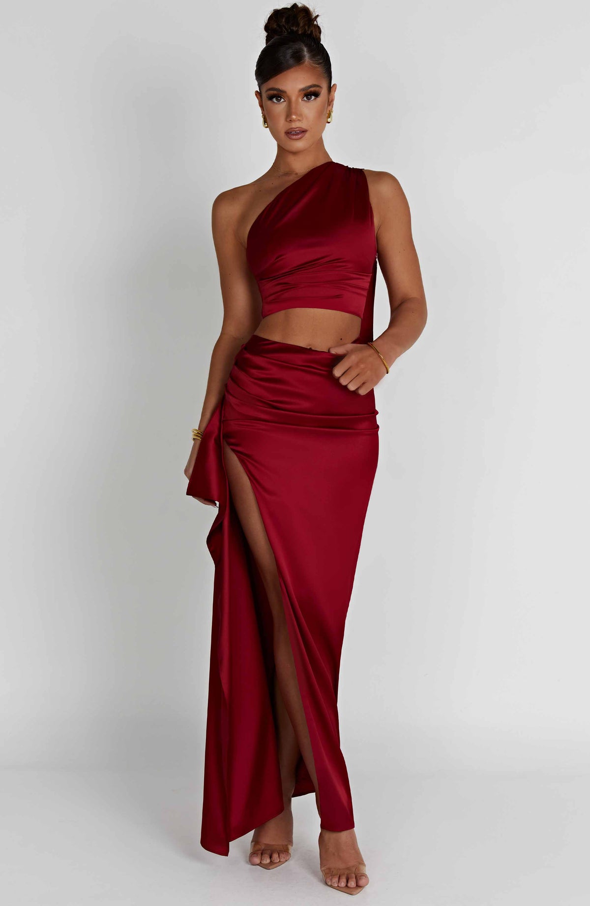 Halsea Maxi Skirt in Wine