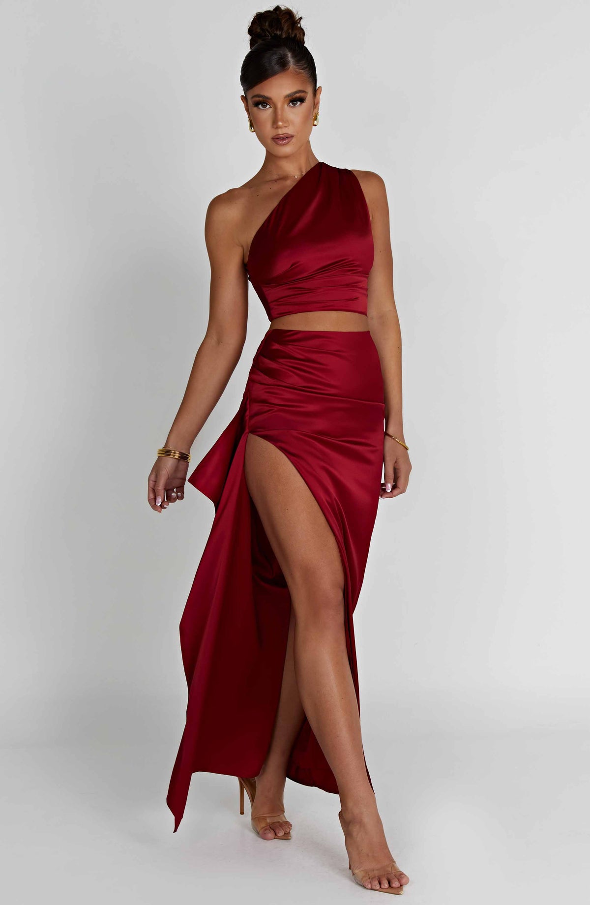 Halsea Maxi Skirt in Wine