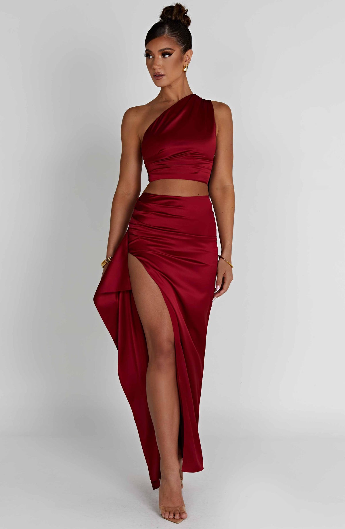 Halsea Maxi Skirt in Wine
