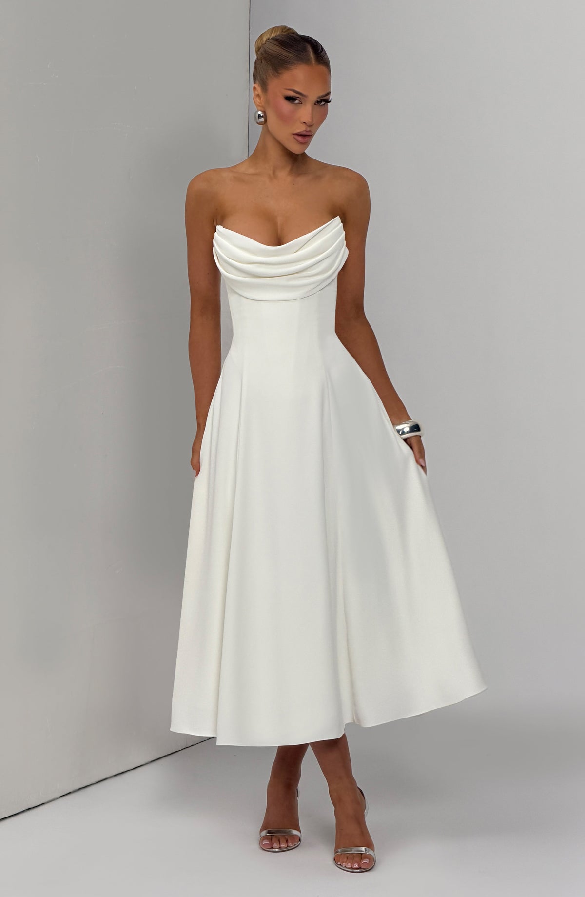 Harlowe Midi Dress in Ivory