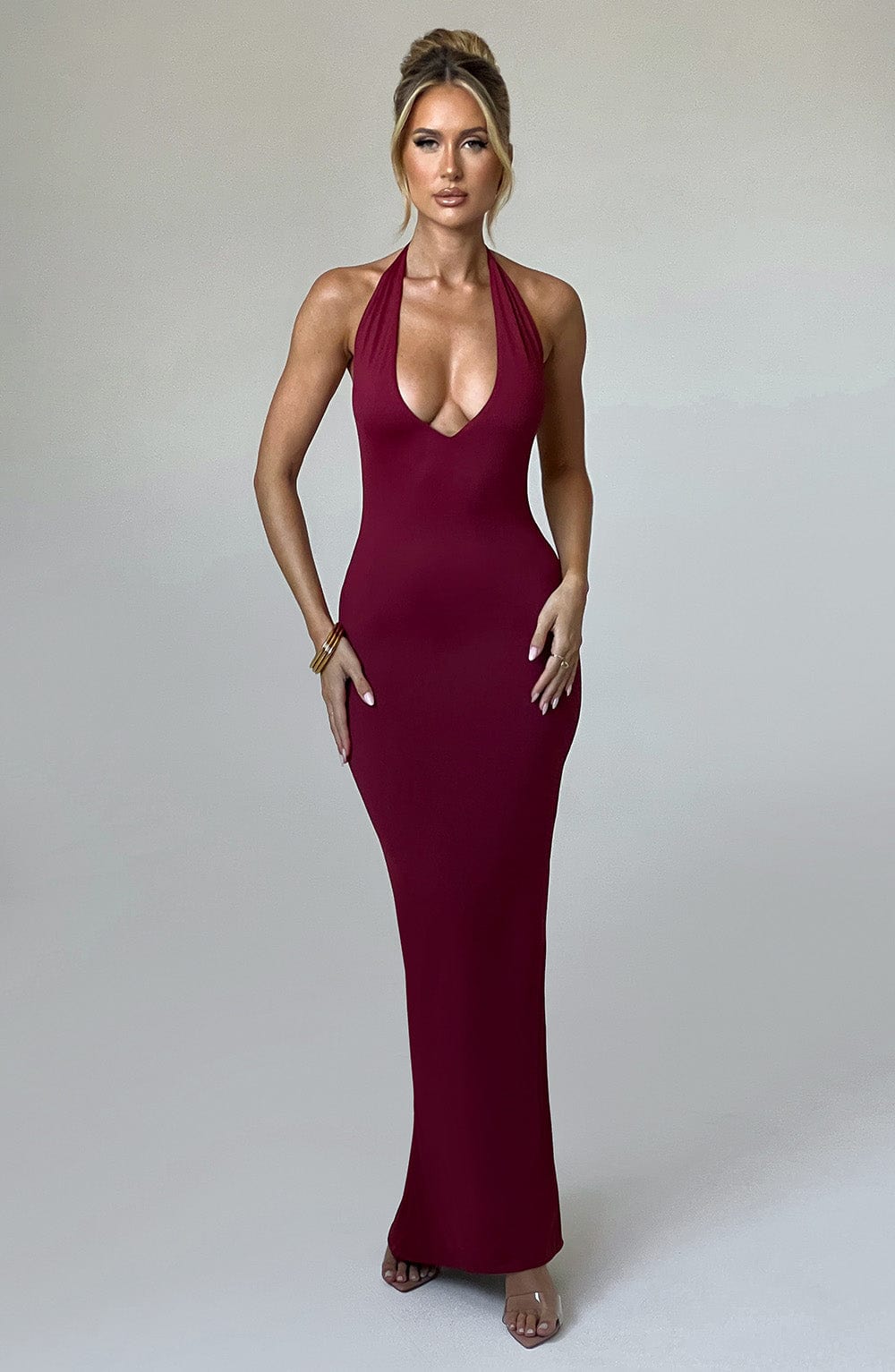 Harmonie Maxi Dress in Burgundy
