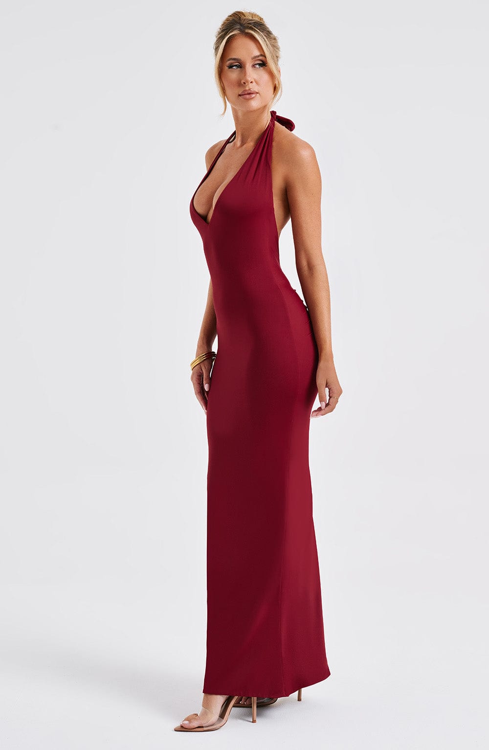 Harmonie Maxi Dress in Burgundy