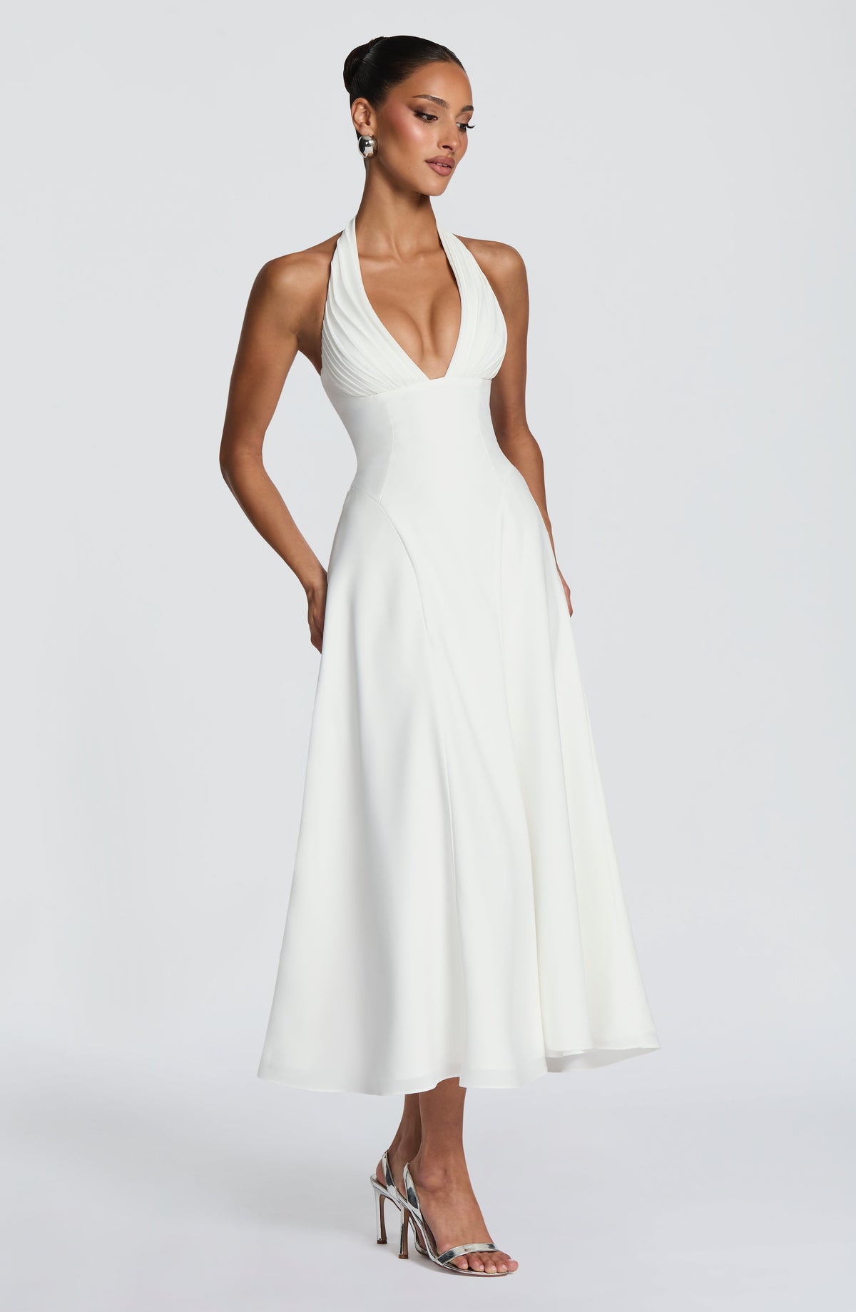 Haylen Midi Dress in Ivory